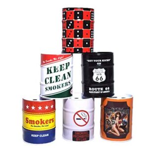 Aluminum Oil Drum Can Barrel Shaped Cigarette Cigar Ashtray 1pc- Mix