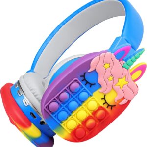 Bluetooth with Adjustable Headband Unicorn pop it Headphone(mix color only)