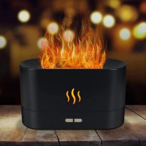 Fire Flame Aromatherapy Humidifier for Home | Ultrasonic Essential Oil Aroma Diffuser with Multi-Colour LED