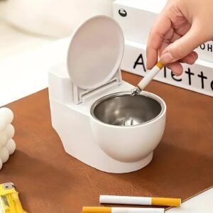 Toilet Ashtray - Quirky White Toilet-Shaped Cigarette Holder Ashtray