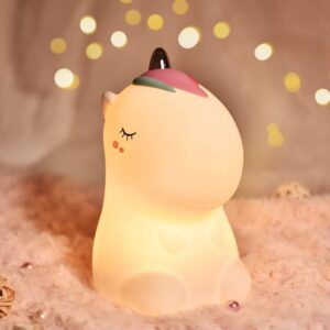 Silicone Unicorn Night Light Rechargeable Led Lamp with 7-Color Changing Modes