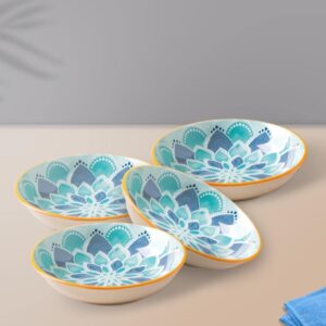 Ceramic Round Snack Plate Set of 4