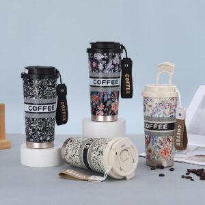 Stainless Steel Coffee Travel Sipper with Straw & Flip Lid (550 ML)