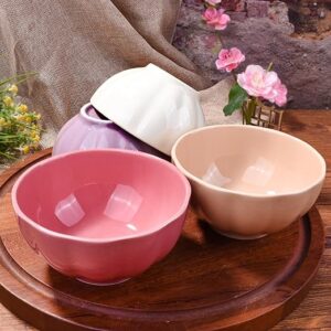 Pastel Charm Ceramic Bowls – Set of 4(310 ml each)